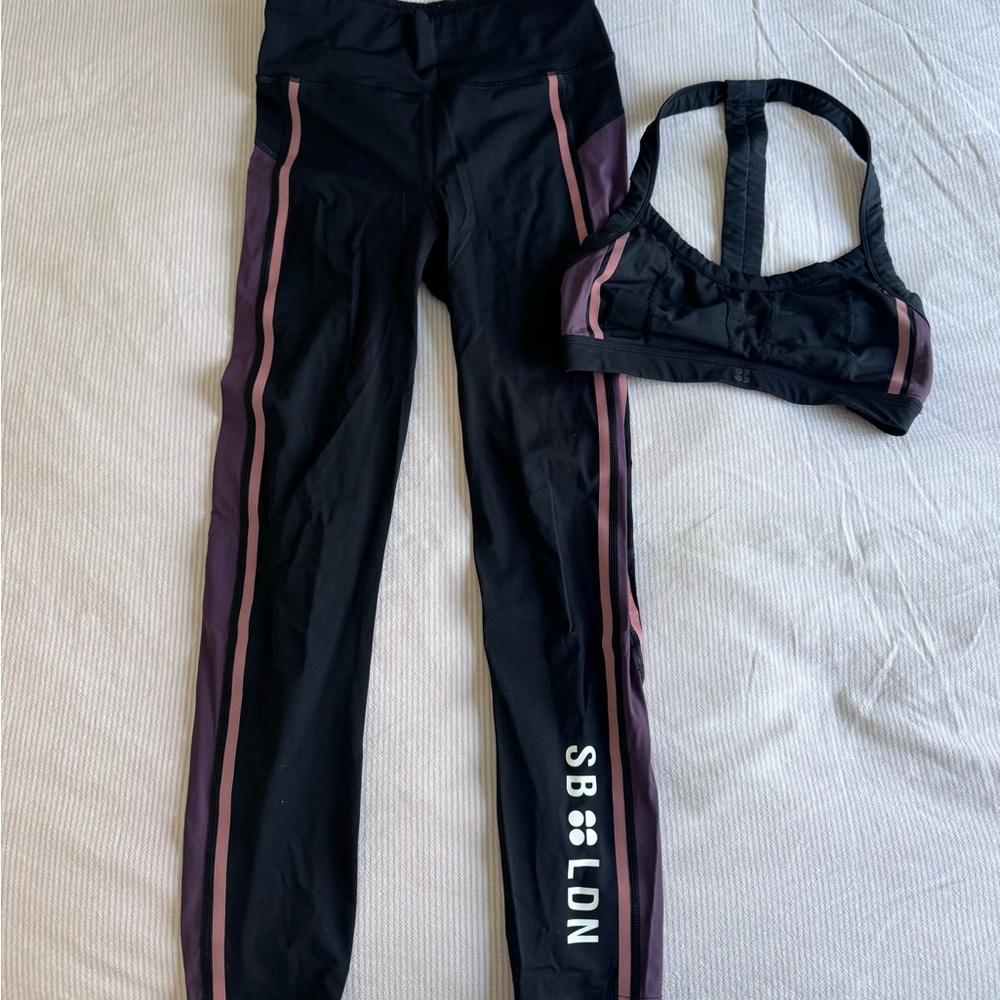 Sweaty Betty Black Zero Gravity Leggings & Sports Bra xs